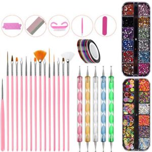 BROSSE A ONGLES Kit Nail Art Décoration, Pinceaux Ongles Nail Art 