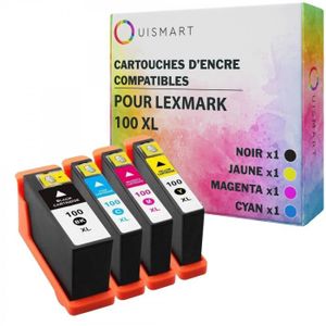 CARTOUCHE IMPRIMANTE Ouismart® Lot 4 cartouches compatible pour LEXMARK