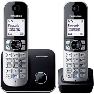 Téléphone fixe Panasonic KX-TG6812EB Twin Telephone sans Fil DECT