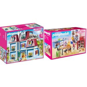 UNIVERS MINIATURE Playmobil - Grande Maison Moderne - 70205, 6, Colore & Cuisine Familiale - 70206