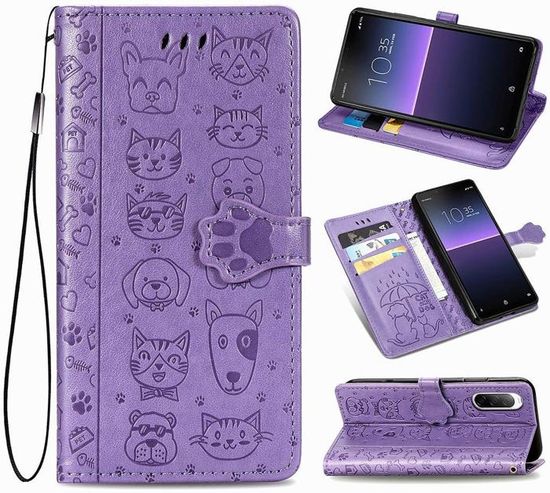 Étui Portefeuille En Cuir Pour Sony Xperia 10 II - Antichoc, Avec Protecteur D'écran, Plusieurs Couleurs