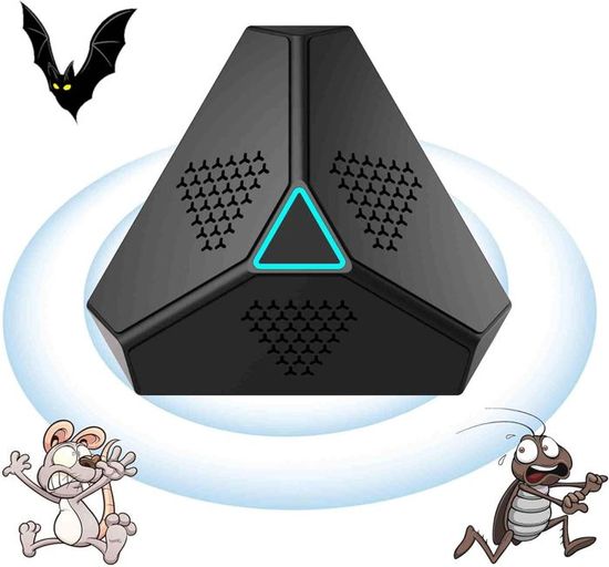 Répulsif Ultrasons 360° 2025 – Anti Rats, Souris, Insectes, Araignées, Fourmis Avec LED – Couverture 20-600 M²
