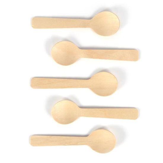 100 Mini Cuillères En Bois Jetables Ifundom - Pour Glaces, Dégustations Et DIY