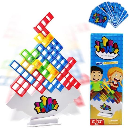 Jeu D'équilibre Tetra Tower - 16 Blocs Empilables, Base Incluse, En ABS, Pour Enfants Et Adultes - 4