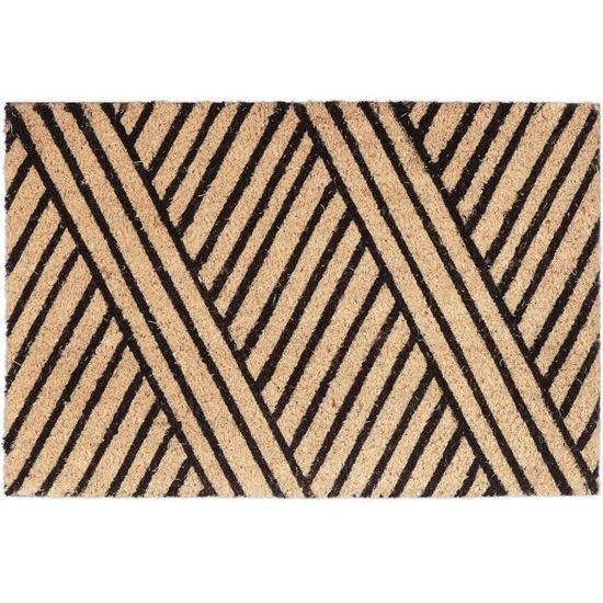 Fußmatte Mit Geometrischem Streifenmuster – Gepolstert, Rutschfest, 45.7 X 76.2 Cm, Zitronengelb