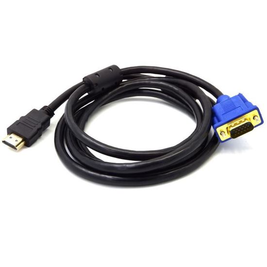 HDMI mâle vers VGA Male Video Converter Adaptateur Câble pour DVD HDTV  1080P PC-1.8M - Cdiscount Informatique
