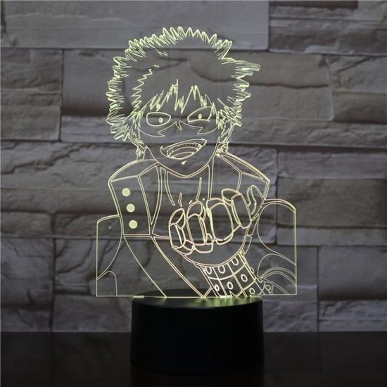 couleur a Lampe LED 3D à l'Effigie de My Hero Academia Katsuki Bakugo, Luminaire Décoratif d'Intérieur, Idéal