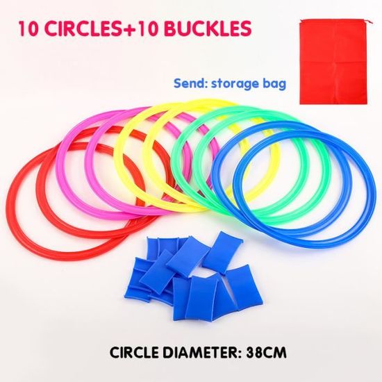 Jeu De Cerceaux D'agilité Pour Enfants – 10 Anneaux + Connecteurs + Sac De Lancer, 38 Cm, Pour Jardin Et Intérieur