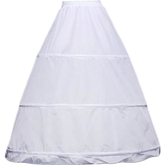 Robe De Mariée 3 Cerceaux Avec Cordon De Serrage Réglable - Jupon Blanc Trapèze