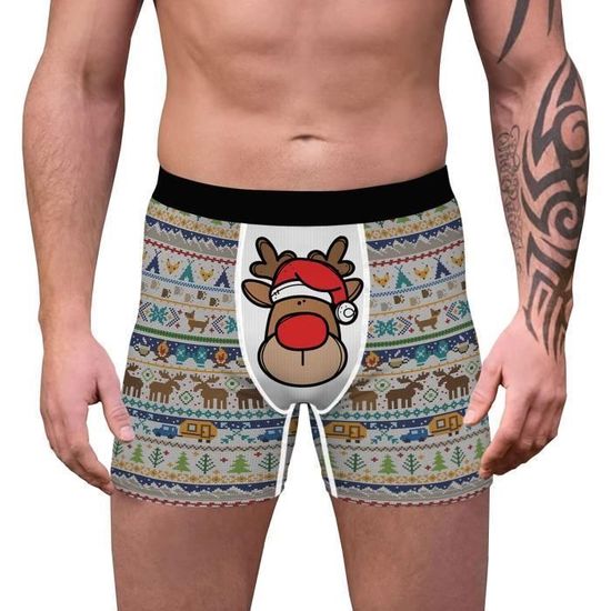 Boxer Homme Imprimé Poisson Bleu - Respirant, Extensible, Confort Parfait