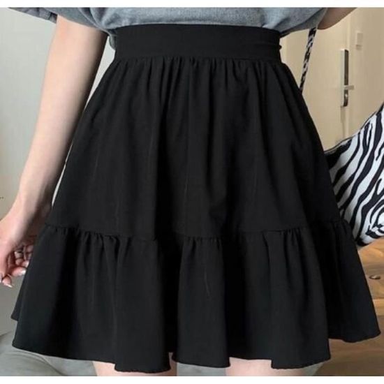 Mini Jupe Femme Papaya Noire Taille 8 (petite) - Jersey Stretch Taille élastique
