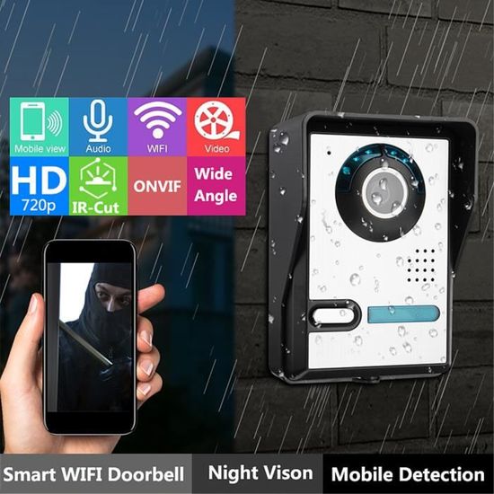 Universal - Smart WIFI Vidéo Sonnette Caméra Interphone Vision Nocturne IP Sonnette  Caméra de sécurité sans fil