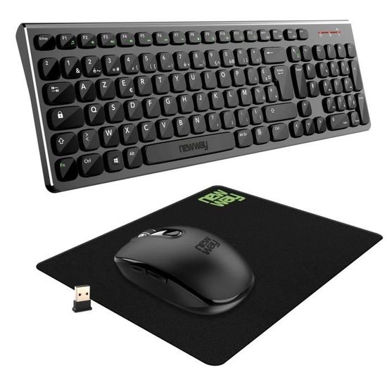 Souris Sans Fil NEWWAY NM255 2.4GHz - DPI Réglable 800 à 4000 - Silencieuse à 95% - 6 Boutons - Pour PC, Mac, Linux (blanc)