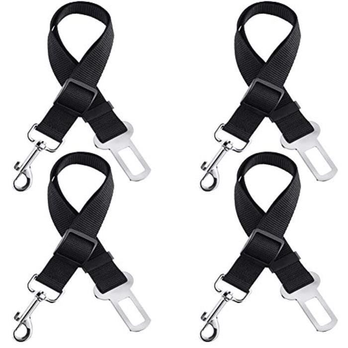 Pare-Chien - Grille Separation Animaux GTP9V 4pcs chien ceintures de sécurité de voiture harnais, clip de ceinture de sécurité pour