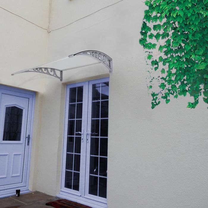 Auvent de porte marquise d'accueil 80X120 CM polycarbonate