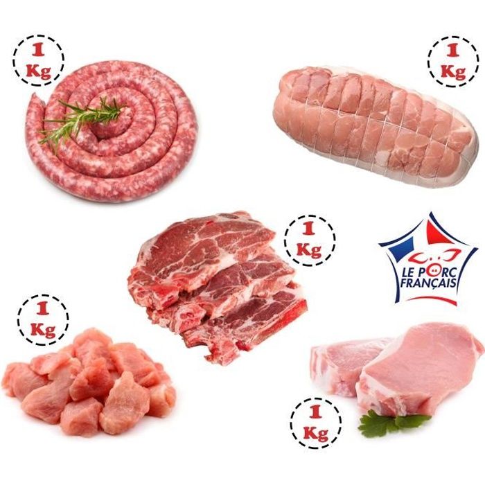Colis viande de porc 5 kg - Porc Origine France