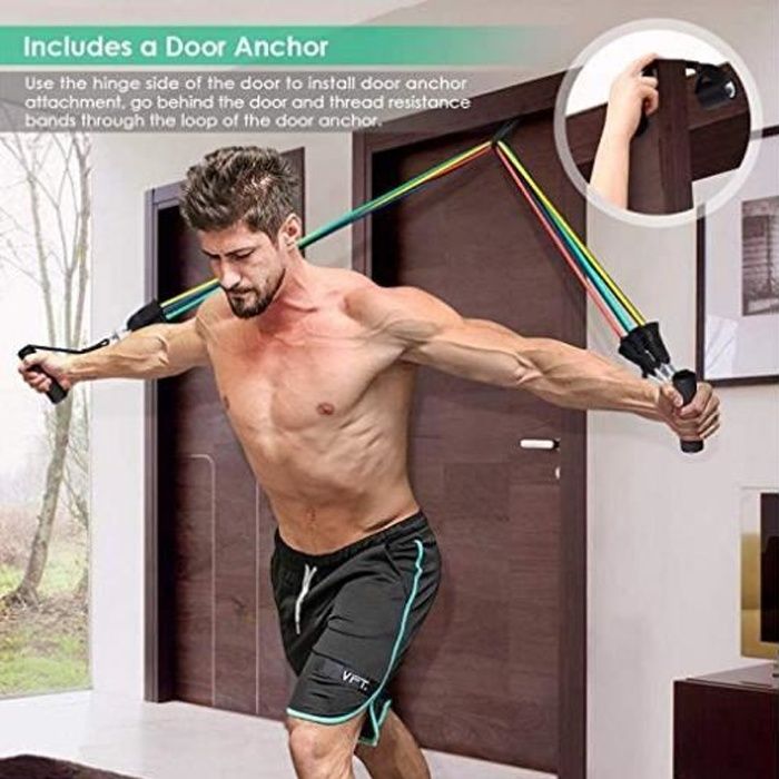 Bandes de Resistance Elastiques Musculation Set Fitness Exercice Bandes Kit pour Fitness Yoga Gym Entraînement Hommes Femmes
