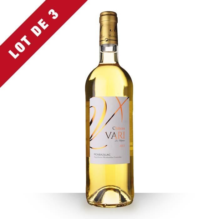 3X Château Vari 2013 Blanc 75cl AOC Monbazillac - Vin Blanc