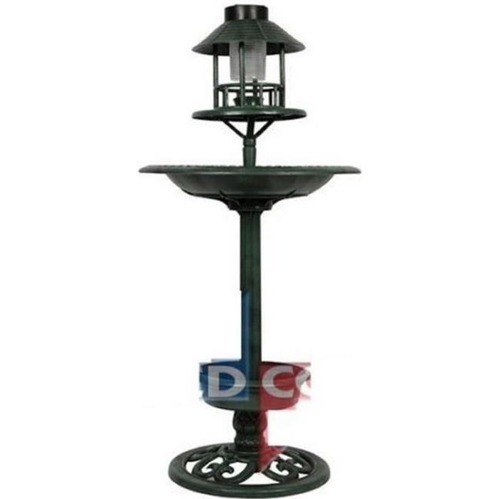 MANGEOIRE OISEAUX ABRI FONTAINE DECO JARDIN LAMPE SOLAIRE POT FLEUR PIED