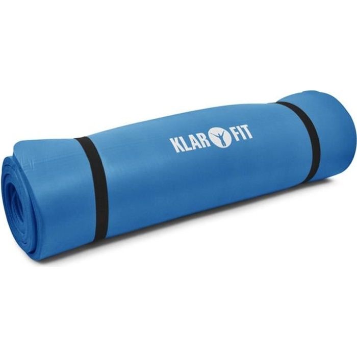 Klarfit Tapis de Gym - Matelas en Mousse Epais 15mm : Sport, Danse, Fitness et Yoga (190 x80) - Bleu