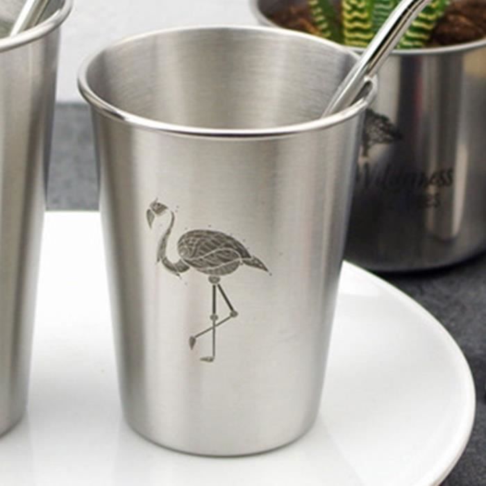 Tasse à eau Tasse en métal Inox Argent 500ml Zebra Cold