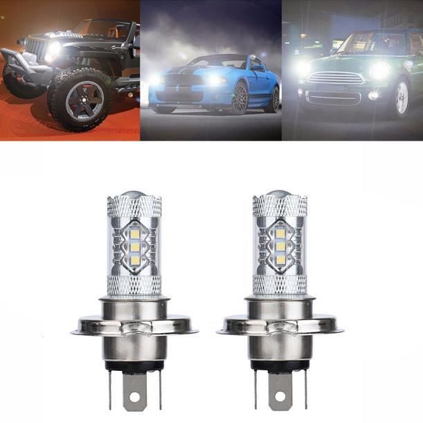 2 X 80W blanc H4 9003 HB2 LED ampoule antibrouillard 1500LM phare de croisement g575