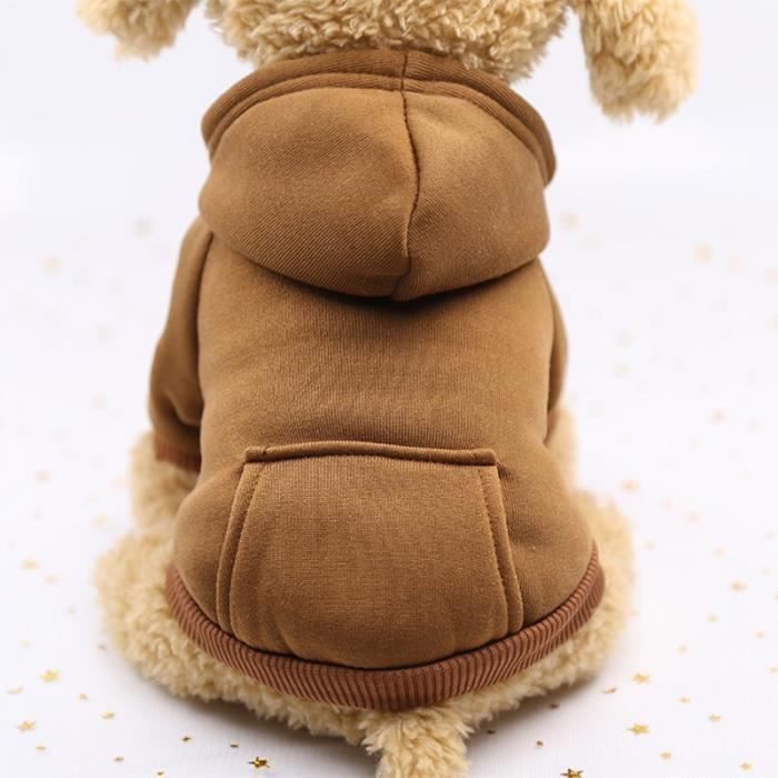 Manteau Blouson,Vêtements d'hiver pour chiens de compagnie Vêtements pour petits chiens, manteau chaud pour - Type Brown-S 1.2-2KG