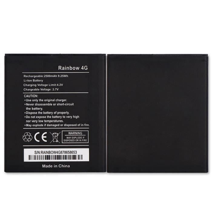 Mcdark 2500mAh Batterie Pour Wiko Rainbow 4G Batterie de téléphone portable Batteries