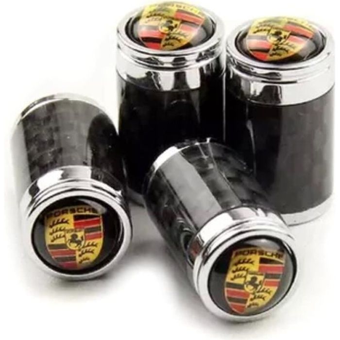 Bouchons de Valve de Roue Fibre Carbone Pour Voiture Porsche