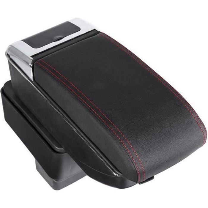 Boîte de Rangement Accoudoir Console de Repose-bras Central Pr Mazda CX-3 2015-2018 Noir+rouge Wir54