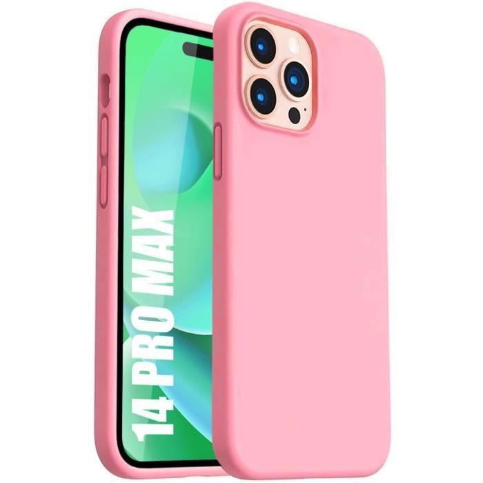 Coque pour iPhone 14 Pro Max Rose Mat Protection Silicone Antichoc