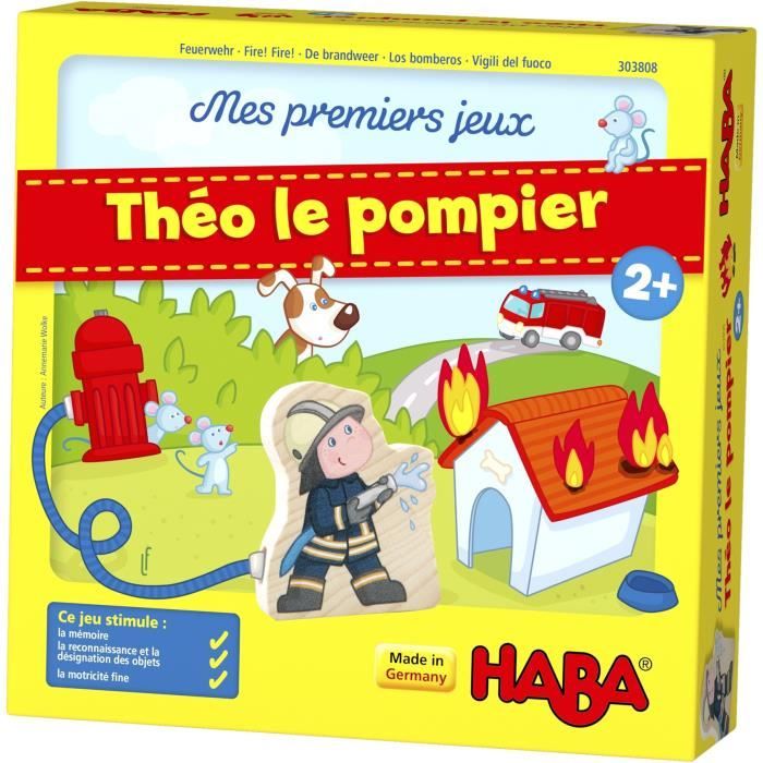 HABA - Mes premiers jeux - Théo le Pompier - Jeu de mémo - 2 ans et plus, 303808