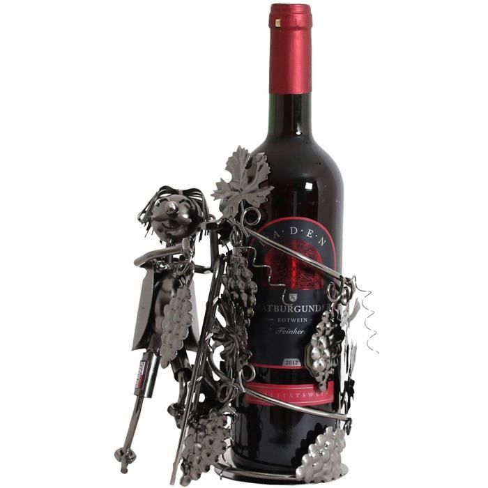 BRUBAKER Porte-bouteille de Vin décoratif - Sculpture en Métal -