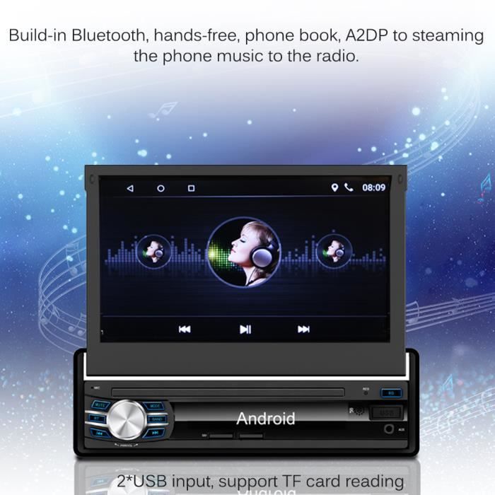7- Autoradio Voiture Bluetooth Stéréo Inclus Caméra Arrière