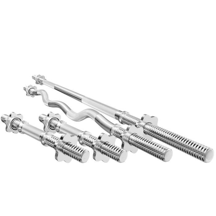 Marbo Sport Set MWG3 - Barre d'haltères 180 cm + barre Sz-Curl 120 cm + 2x barre d'haltères 40 cm 30