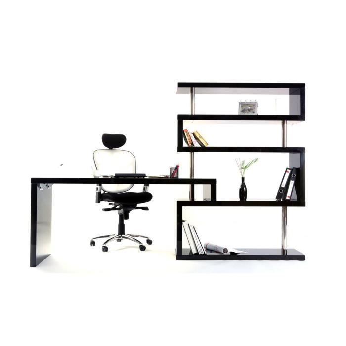 Bureau design noir laqué amovible T-MAX