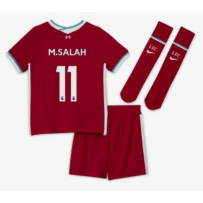 Mini-Kit Officiel Enfant Nike Liverpool Domicile Saison 2020-2021 Flocage Officiel Numéro 11 M. Salah