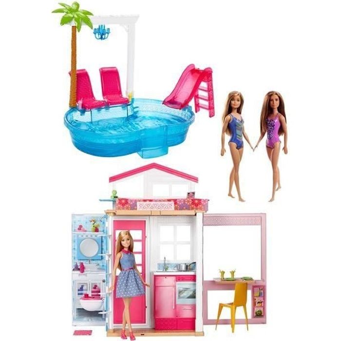 BB MAISON + 3 POUPEES MAISON BARBIE + 3