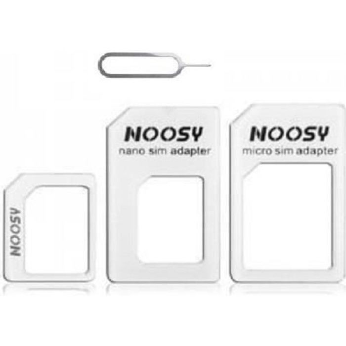 Adaptateur Carte SIM Nano + Micro SIM 4 en 1