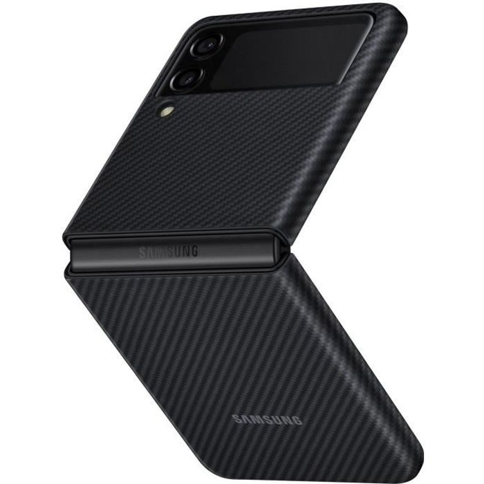 Coque Samsung Galaxy Z Flip 3 Fibre d'aramide Aramid Case Original Samsung Noir