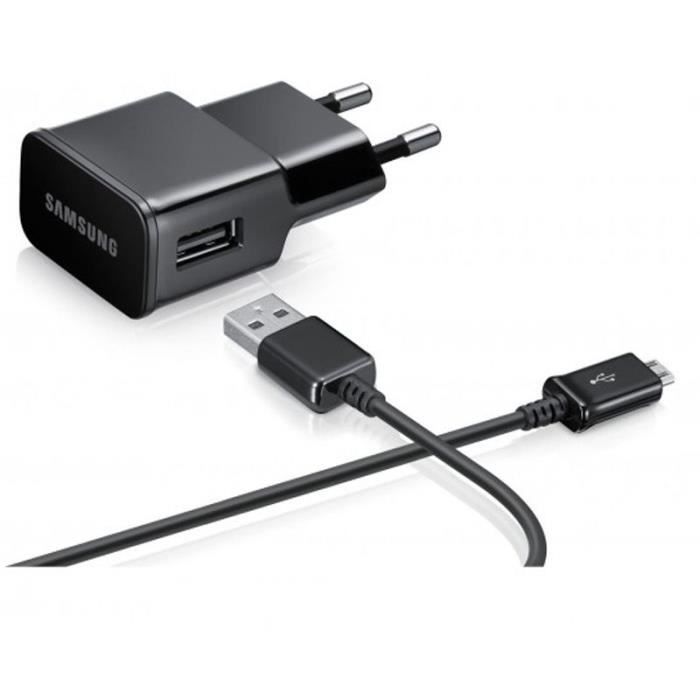 Galaxy GRAND PRIME - Chargeur SAMSUNG Adaptateur secteur et cable DATA Noir Micro USB