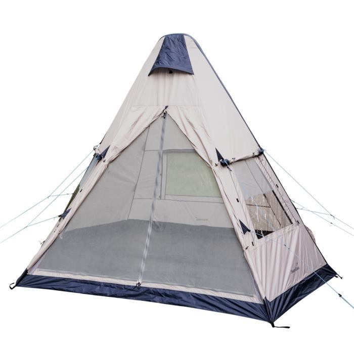 Skandika Tipi Elev Air - Tente tipi Gonflable de Camping - 3 Personnes - Technologie Air Rise, Tapis de Sol Cousu - Hauteur 2,6 m