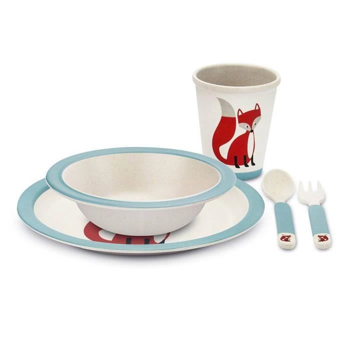 Coffret de Vaisselle pour Enfant - En Bambou - Renard