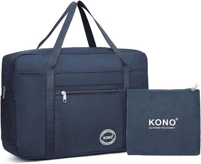 Kono Sac de Voyage Pliable Sac Cabine, 45 x 32 x 14 cm Grand Sac de Sport  Pliable Multi-Poches, Imperméable, Résistant à l'usure - Main Image