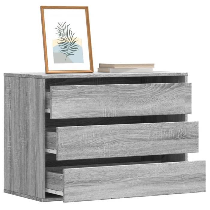 vidaXL Commode dangle sonoma gris 80x41x58 cm bois dingénierie commode à tiroirs classeur armoire à tiroirs armoire de 852857