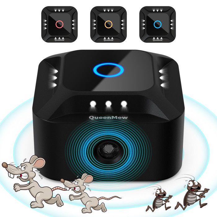 Ultrason Souris Et Rats Puissant,360° Répulsif Rongeurs à Ultrasons 3 Modes Anti Souris Repulsif Souris 300 M Large Portee Ultrasons Anti Rongeurs Pour Souris Rat Araignee Moth Fourmi Q626