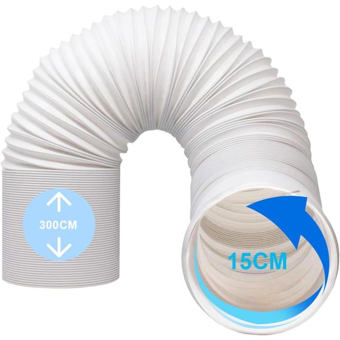 Tuyau Évacuation Flexible Ø100 Mm – 6 M Aluminium PVC Pour Clim Mobile, Sèche-linge, Hotte, Ventilation