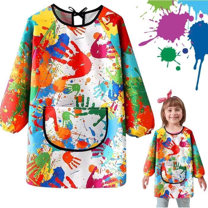 DiULi Tablier Peinture Enfant Fille 7-12 Ans, Blouse Imperméable Anti-taches avec Manches Longues et Poche, Tablier Cuisine École Artisanat pour Garçons et Filles, Bleu-10A DiULi Tablier Peinture Enfant Fille 7-12 Ans, Blouse Imperméable Anti-taches avec Manches Longues et Poche, Tablier Cuisine École Artisanat pour Garçons et Filles, Bleu-10A