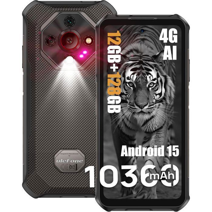 ULEFONE  Armor X16 T&eacute;l&eacute;phone Portable Incassable 12Go+128Go10360mAh 6,56"" NFC Noir