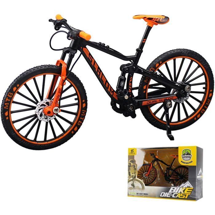 Modèle de vélo jouet de VTT mini vélo vélo de montagne miniature pour garçons et filles cadeau pour enfants (noir et YYV